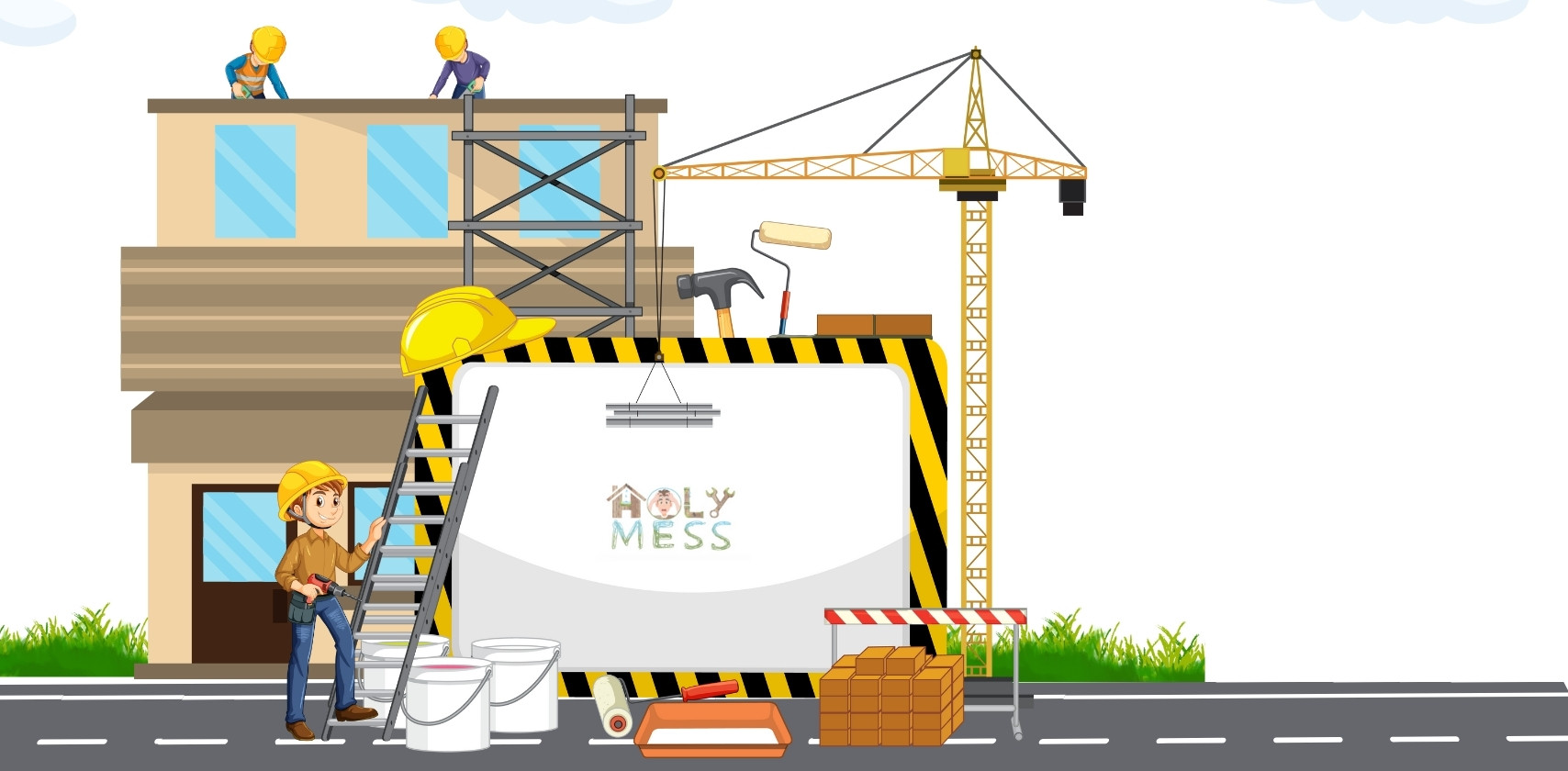 graphic representation of holymess repair team on a project in middle park, vic