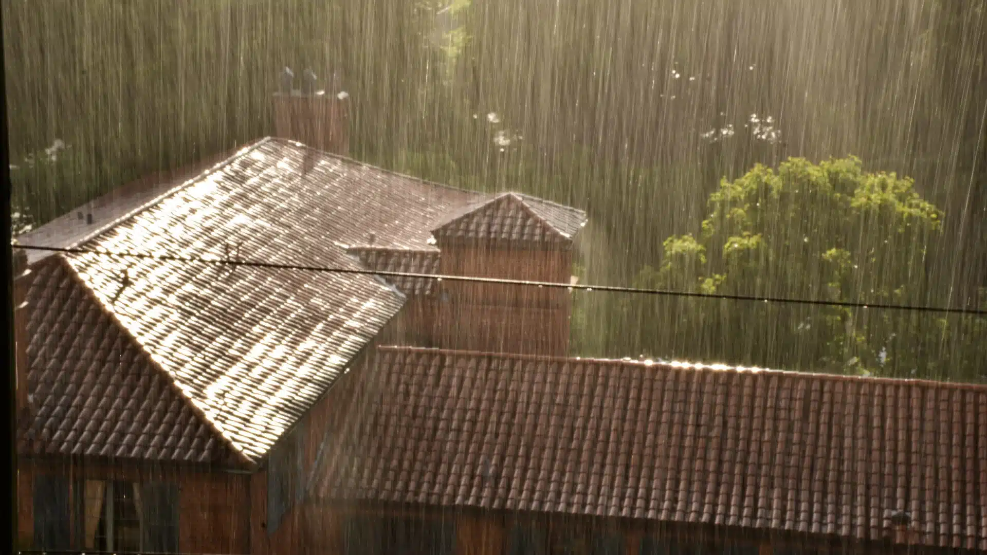 rain falling on roof