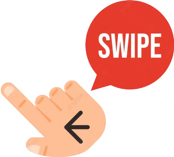 swipe icon with pointed finger