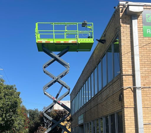 crane used to easily gain access to the roof