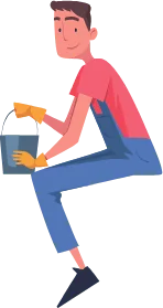 Cartoon roofer