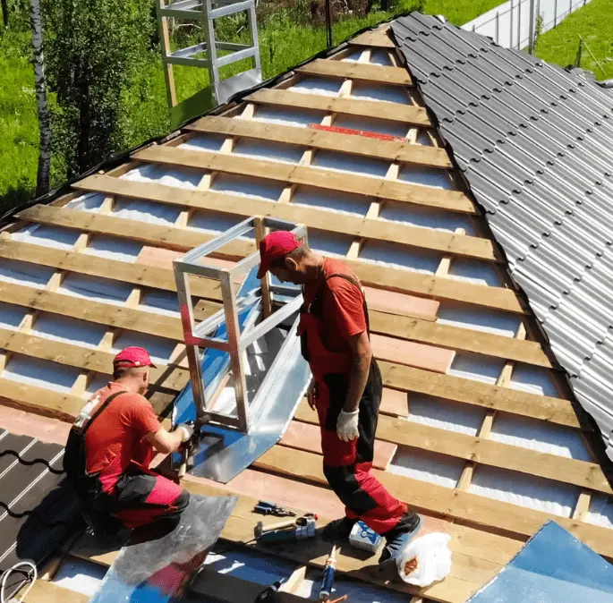 colorbond roofing service project by holymess repairs, then and now comparison.