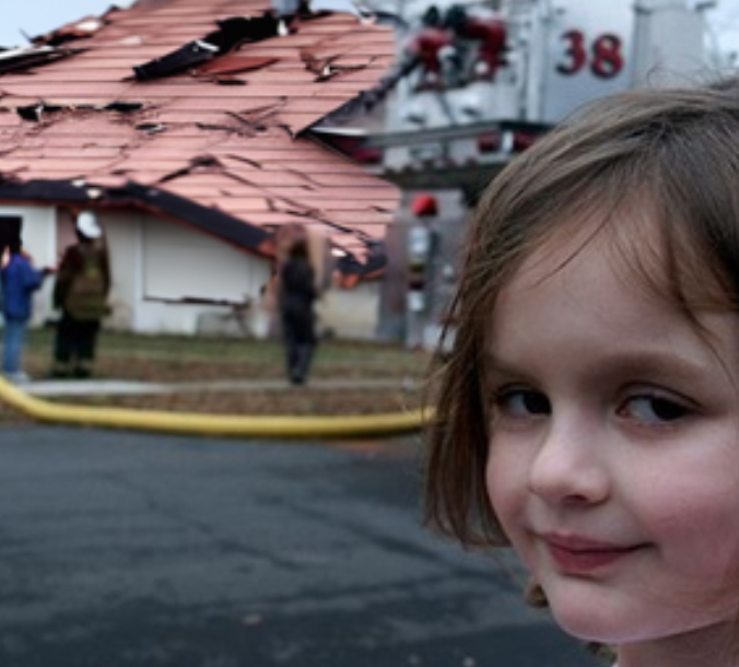  disaster girl roof