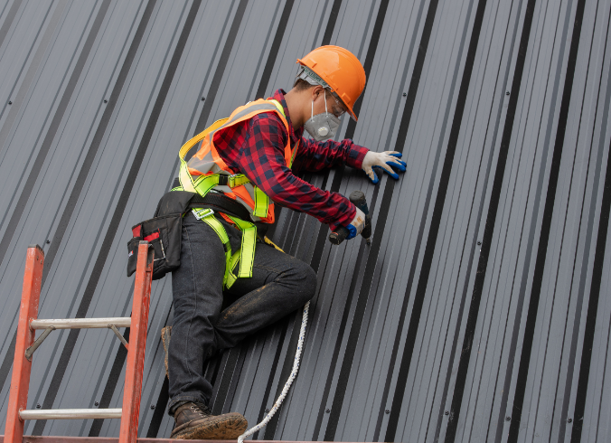 Melbourne Roof plumber on roof doing repairs