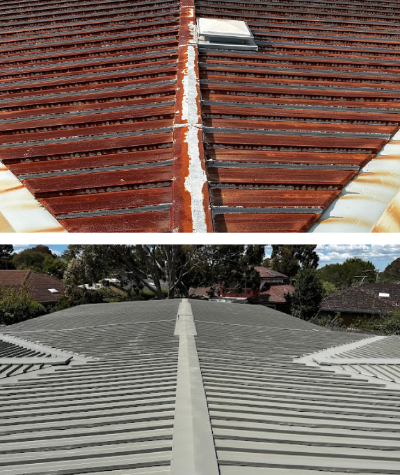 Before and after roof restoration canberra