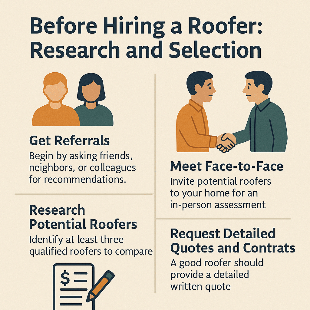 before hiring a roofer